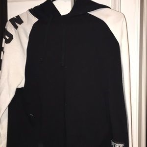 Black and white cropped hoodie